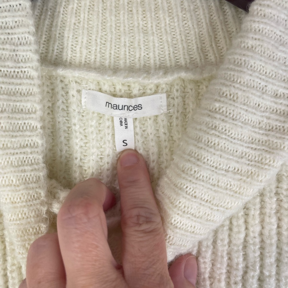 Maurices White and Blue Turtleneck‎ Sweater Nautical Stripes - Picture 5 of 8